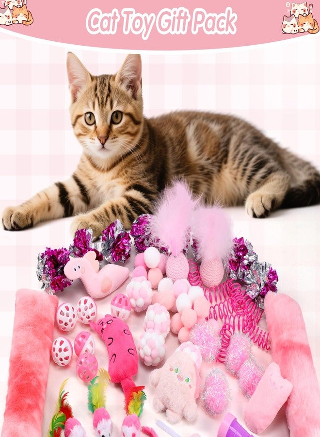 LaRandom 170 Pcs Cat Toy Pack for Indoor Cats Interactive Kitten Toys Including Cat Spring Plush Ball Launcher Catnip Mice Bell Balls Elastic Wool Balls for Indoor Cats Variety Pack - Image 5